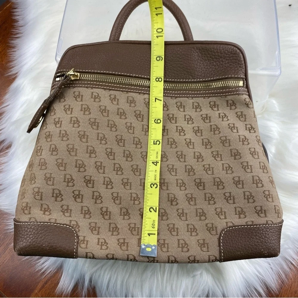 Dooney & Bourke Tan and Brown Monogram Backpack